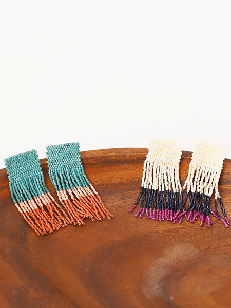 Ava Colorblock Fringe Earrings