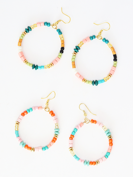 Lily Beaded Hoop