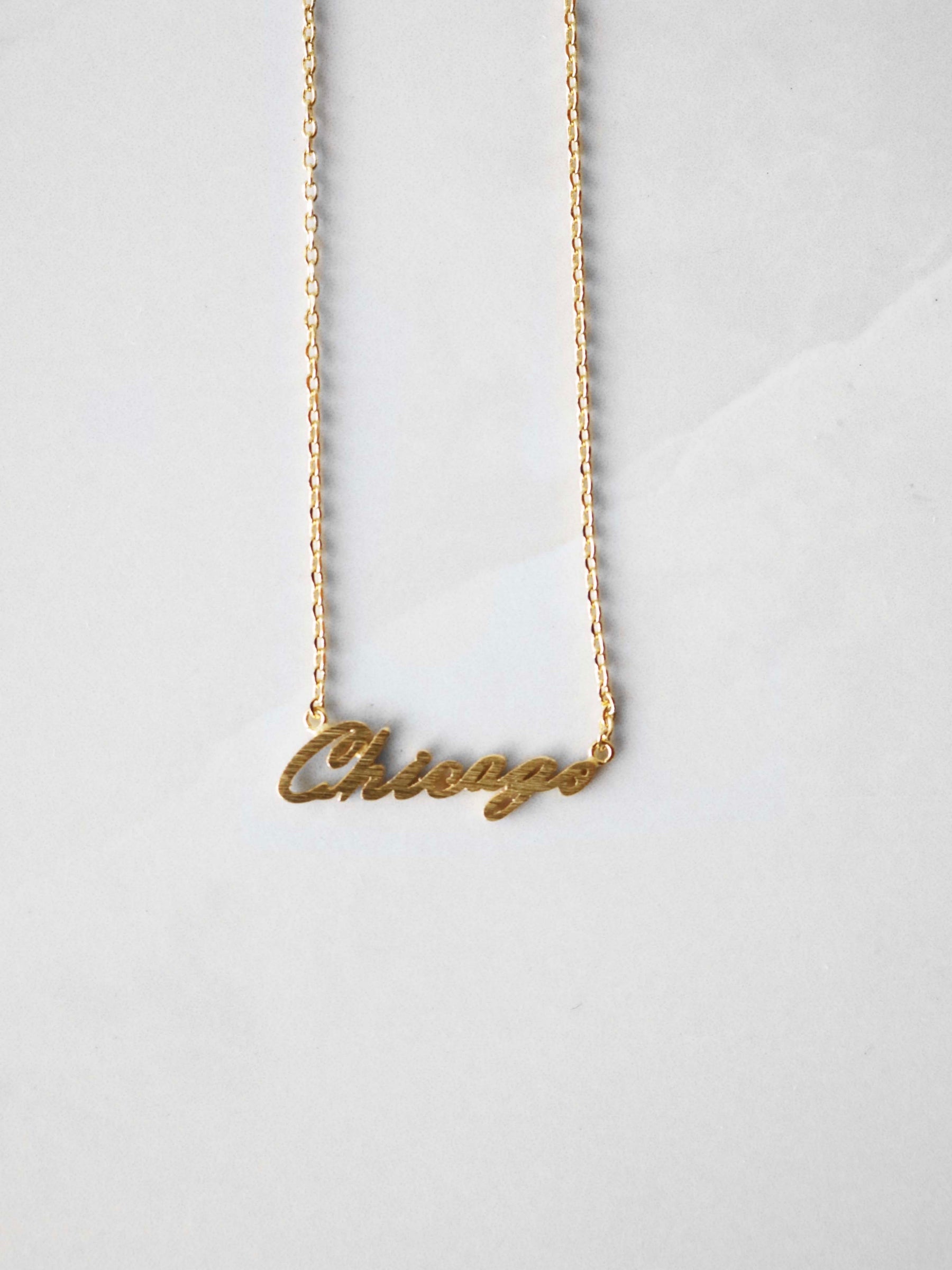 Chicago Script Necklace