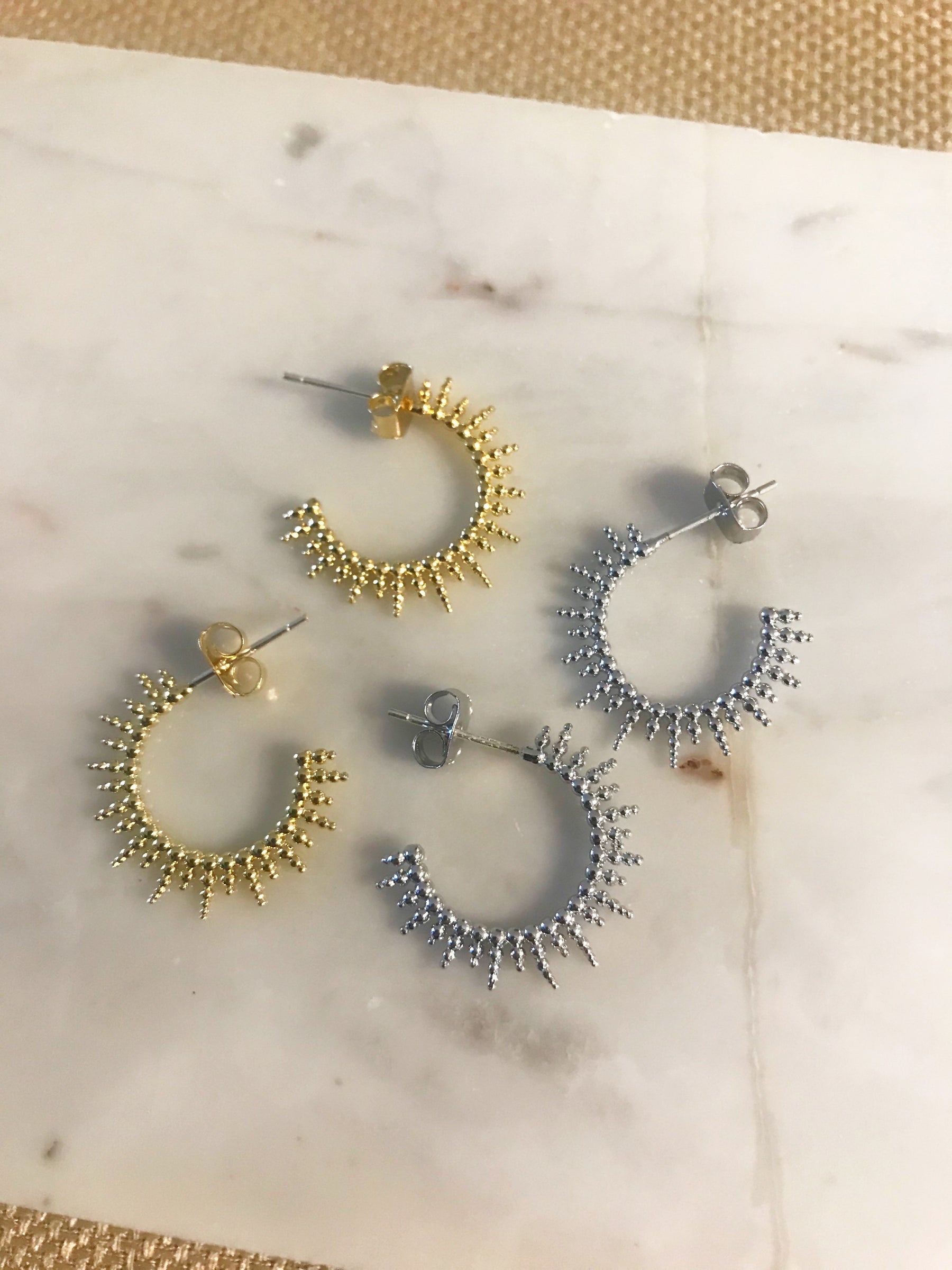 Dotty Sunburst Arc Earrings